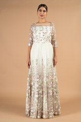 White Embroidered Gown3358 video